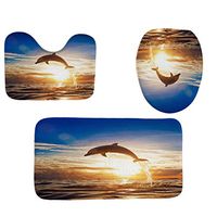 YAYUMI 3pcs Non-Slip Fish Scale Bath Mat Bathroom Kitchen Carpet Doormats Decor