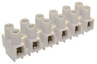 Altech Corp. HE1WPR/10 Conn; Term Strip; Euro; 10; 8 mm; Dbl; 24-12 AWG; Opaque White; 20 A; 300 V