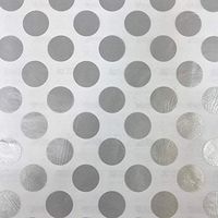 Black Cat Avenue 20" x 30" Printed Tissue Paper for Gift Wrapping, 24-Sheet, Silver Medium Polka Dots
