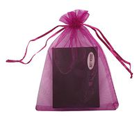 SUNGULF 100pcs Organza Pouch Bag Drawstring 5x7" 13x18cm Strong Gift Candy Bag (Hot Pink)