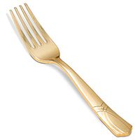 7" Heavyweight Gold plastic forks | Wedding and Party Plastic silverware | like Real cutlery |Perfect for Parties and events | Gold cutlery for bridal shower or birthday parties 100 COUNT.