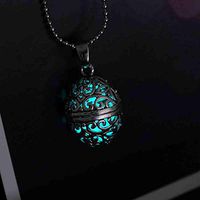 Alloy Gift Choker Dark Glow Chain Ellipse Pendant Hollow Luminous Necklace Prom Beautiful Cute Simple Cheap Aesthetic Fashionable Womens Beads Daily Best