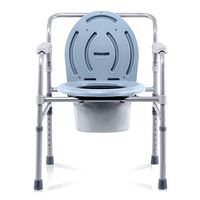 Compact Folding Walker, with Toilet Chair for Ergonomic Handles and Non-Slip Mat Supports up to 180kg/400 lb