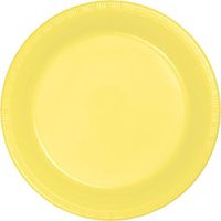 Club Pack of 240 Mimosa Yellow Disposable Plastic Party Banquet Dinner Plates 10.25"