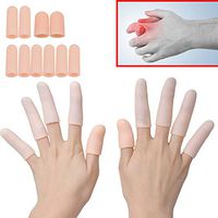 Gel Finger Protector, Finger Sleeves(10 Pcs) Support Elastic Silicone Finger Cots for Basketball, Tennis,Baseball, Trigger Finger, Hand Eczema