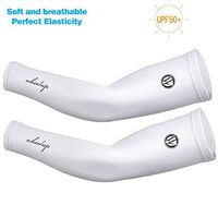 Cooling Arm Sleeves for Men & Women, UV Sun Protection Ice Silk Sleeves to Cover Arms for Cycling, Driving, Outdoor Sports (White, M)