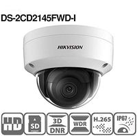 Hikvision 4MP IP Camera DS-2CD2145FWD-I 2.8mm, PoE Dome Camera with Smart H.265+ WDR, SD Card Slot, ONVIF, IP67 IK10
