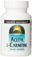 Source Naturals Acetyl L-Carnitine 500mg, 60 Tablets