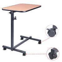 DNZDZ Medical Tilt Top Adjustable Overbed Bedside Table with Wheels,for Hospital and Home Reading, Eating Breakfast Cart Stand - Bedridden, Elderly, Senior Patient Aid Use