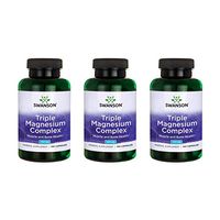 Swanson Triple Magnesium Complex Absorption Bone and Mood Health Citrate Oxide and Aspartate Combination Supplement 400 mg 100 Capsules (3 Pack)