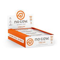 No Cow Protein Bar, Carrot Cake, 22g Plant Based Protein, Keto Friendly, Low Carb, Low Sugar, Dairy Free, Gluten Free, Vegan, High Fiber, Non-GMO, 12 Count