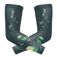 LEVEIS Dragonfly Lotus Arm Sleeves UV Protection for Men Women Sunblock Protective Gloves Running Golf Cycling Driving Long Arm Cover 1 Pair