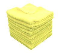 Grade Microfiber All-Purpose Superior Microfiber Towels! Large 16"x16" 330GSM Heavyweight-Ideal for Screens, Laptops, Windows, Mirrors, Cell Phones, Glass and More! (Yellow, 12 Pack)