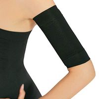 Haluoo Arm Shaper for Women Girls - 2 Pair Slimming Compression Arm Shaper Calories Off Massage Fat Loose Buster Trimmer Belt Shapewear Upper Arms Sleeves (Black)
