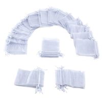 Brybelly 50 Pack of 4 x 6" Silver Drawstring Organza Storage Bags - Party Favor Pouch for Weddings, Showers, Birthdays & Holidays, Great for Gifts, Candy, Collectibles, Jewelry