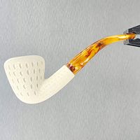 Meerschaum Lattice Finish Dublin Tobacco Pipe 1/2 Bend by Paykoc M99022