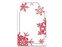 Red Snowflakes Printed Gift Tags (50 Pack ) 2-1/4x3-1/2"