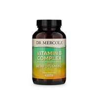 Dr. Mercola Vitamin B Complex with Benfotiamine Dietary Supplement, 90 Servings (180 Capsules), Non GMO, Soy Free, Gluten Free