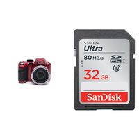 Kodak PIXPRO Astro Zoom AZ421 16 MP Digital Camera with SanDisk 32GB Memory Card (Red)
