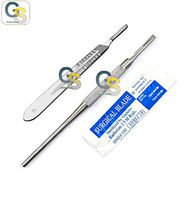G.S 2 O.R GRADE SCALPEL HANDLE #4 (ROUND + FLAT) WITH 5 STERILE BLADE #22