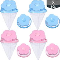 8 Pieces Household Washing Machine Lint Catcher, Washing Machine Lint Traps, Household Reusable Washing Machine Floating Lint Mesh Bag Hair Filter Net Pouch (Pink, Blue)