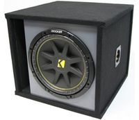 ASC Package Single 12" Kicker Sub Box Vented Port Paintable Subwoofer Enclosure C12 Comp 300 Watts Peak