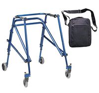 Drive Nimbo 2G Lightweight Posterior Walker, Large, Knight Blue & Free Front Zip Pocket Medical Utility Black Bag! - #KA4200-2GKB