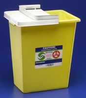 MCK89582800 - Covidien Chemotherapy Sharps Container Chemosafety 1-Piece 17.5H X 15.5W X 11D Inch Yellow Base Hinged Lid