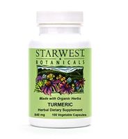 Starwest Botanicals Turmeric Root Capsules - 500 caps Certified Organic