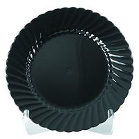 WNA CW75180BK Classicware Plastic Plates, 7 1/2 Inches, Black, Round (Case of 180)