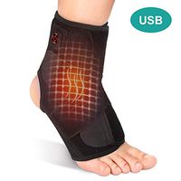 Heated Ankle Brace Wrap, Heat Therapy Ankle and Warmers, Hot Therapy Foot Wrap and Compression Support for Achilles Tendonitis, Sprain Swelling, Arthritis, Injury Joint Recovery Fit Left & Right Foot