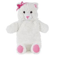 Cute Animal Plush Hot Water Bottle & Cover 750 ml – White Cat