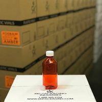 Amber Fluid Oval Bottles with Child Safe Cap and Free Adaptors 08 Oz (80 Units/Box)