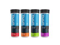 Nuun Sport + Caffeine: Electrolyte Tablets, Effervescent Hydration Supplement with caffeine, Mixed-flavor, Box of 4 Tubes (40 servings), Sports Drink for Replenishment of Essential Electrolytes