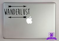 Overly Attached Decals Wanderlust Arrows Vinyl Decal Sized to Fit A 13" Laptop - Black