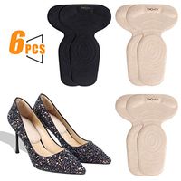 6 PCS Upgrade Non Slip Gel Heel Grips for Loose Shoes and Blister Prevention, Reusable Self-Ashesive Suede Heel Cushion Inserts for Women