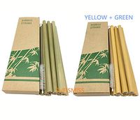 Reusable Bamboo Straws Disposable Straw Eco-friendly Natural Bulk Wooden Straws for Party Birthday Wedding Boba Bar Club Tool Clean Brush with Case GIFT Drinkware Accessories (20pcs)