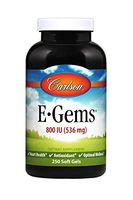 Carlson - E-Gems, 800 IU (536 mg), Heart Health & Optimal Wellness, Antioxidant, 250 soft gels