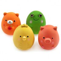 Chiwava 4PCS 2.4'' Squeak Latex Puppy Toy Funny Animal Sets Pet Interactive Play for Small Dog Assorted Color