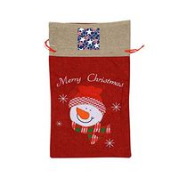 VAbBUQBWUQ Repeat Pattern Star Santa Clause Drawstring Candy Goody Toy Gift Stocking Bag Holiday Wrapping Party Favors Presents Decorations