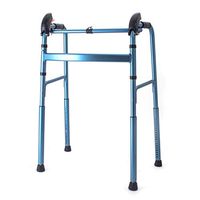 Walkers SXD Elderly Walking Aid Aluminum Alloy Material Foldable Front and Rear Legs Can Be Individually Retractable One Button Operation Can Be Used Up and Down Stairs-Blue