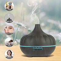 500ml Essential Oil Diffuser, Fetile Cool Mist Humidifier Wood Grain 7 Color Light Aromotherapy Diffusers Waterless Auto Shut-off for Office Home Baby Yog (Dark Brown)