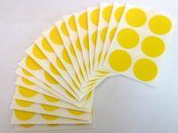 Minilabel 102 Labels , 25mm Diameter Round , Removable / Low Tack Colour Code Stickers Yellow