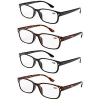 Reading Glasses 4 Pack for Men & Women Readers with Spring Hinge for reading