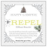 Happy Camper. Bug Offending Diffuser Bracelet. Eco Friendly Company.