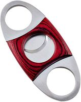 PremiaCasa Stainless Steel Red Wood Guillotine Cigar Cutter