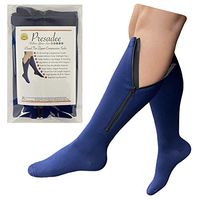 Presadee Original Navy 20-30 mmHg Firm Zipper Compression Leg Closed Toe Sock (2X-Large)