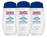 Aquaphor Baby Wash and Shampoo - Mild, Tear-Free 2-in-1 Solution for Baby’s Sensitive Skin - 8.4 fl. oz. Bottle (Pack of 3)