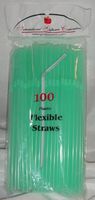 IGC 200 Straws - Flex/Flexible Drinking Straws - Luau - Wedding - Party - Pale Green - 200 Flexible Straws (2 packs x 100 straws)