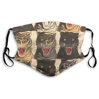 Mouth Cover Earloop Face Covers Soft Polyester Breathable Cover - Tiger King Wildlife Art Face Adjustable Elastic Strap Windproof Mouth-Muffle, for Camping Running
